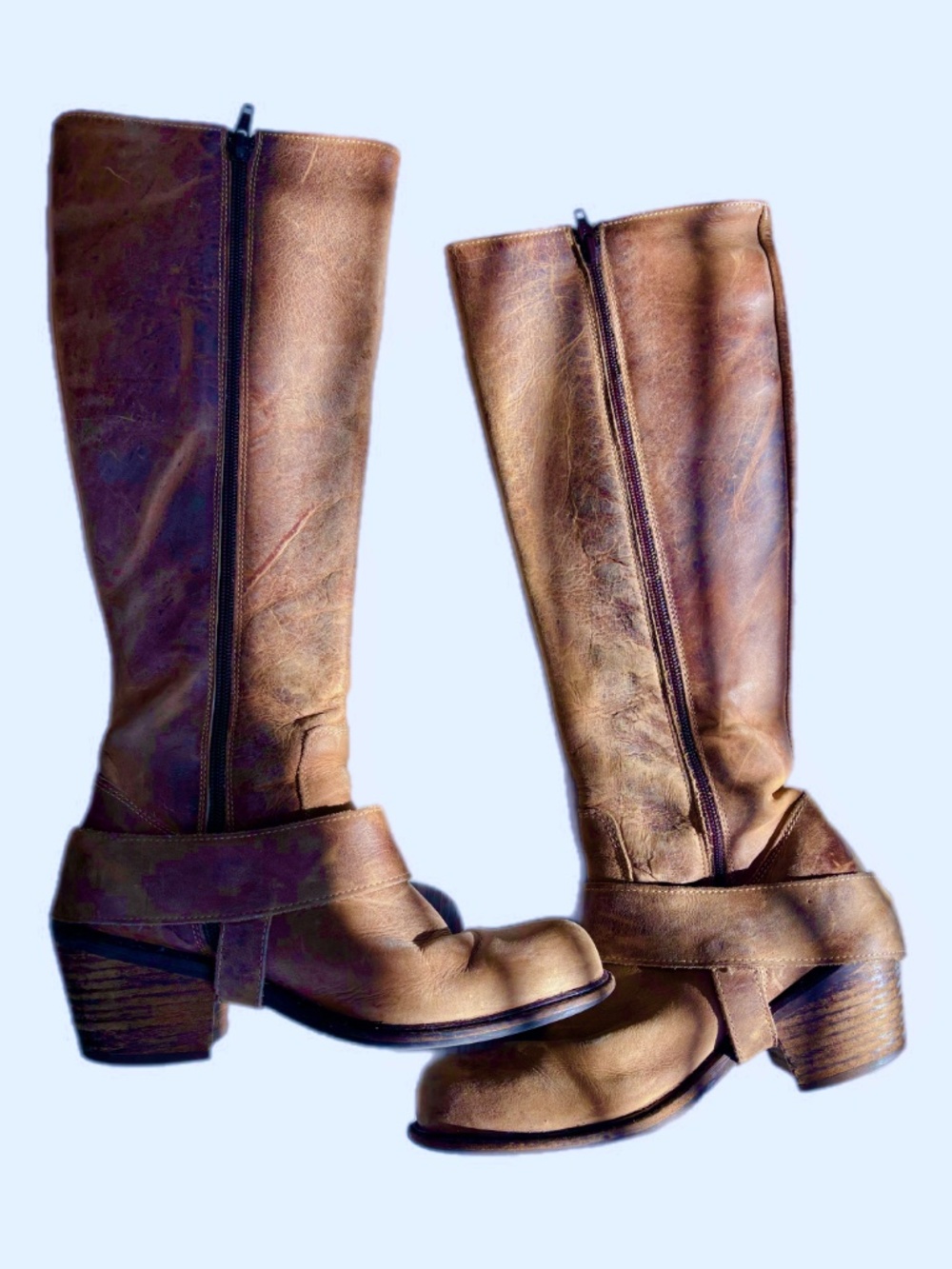 Women's Brown Leather Fluevog Boots Size 6 - Picture 2 of 4